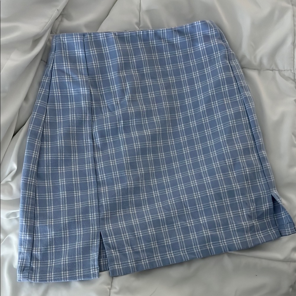 Brandy Melville Blue Pencil Mini Skirt with Slit